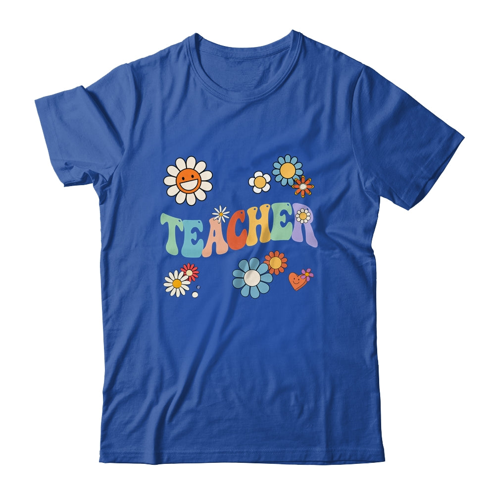 Retro Groovy Flower Teacher For Women Back To School Shirt & Hoodie | siriusteestore