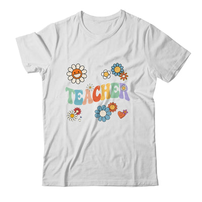 Retro Groovy Flower Teacher For Women Back To School Shirt & Hoodie | siriusteestore