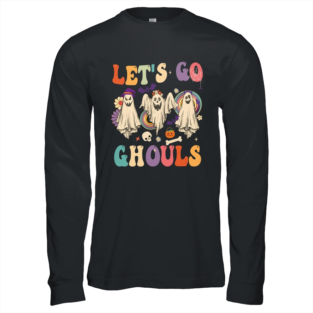 Retro Groovy Lets Go Ghouls Halloween Ghost Outfit Costumes Shirt & Hoodie | siriusteestore