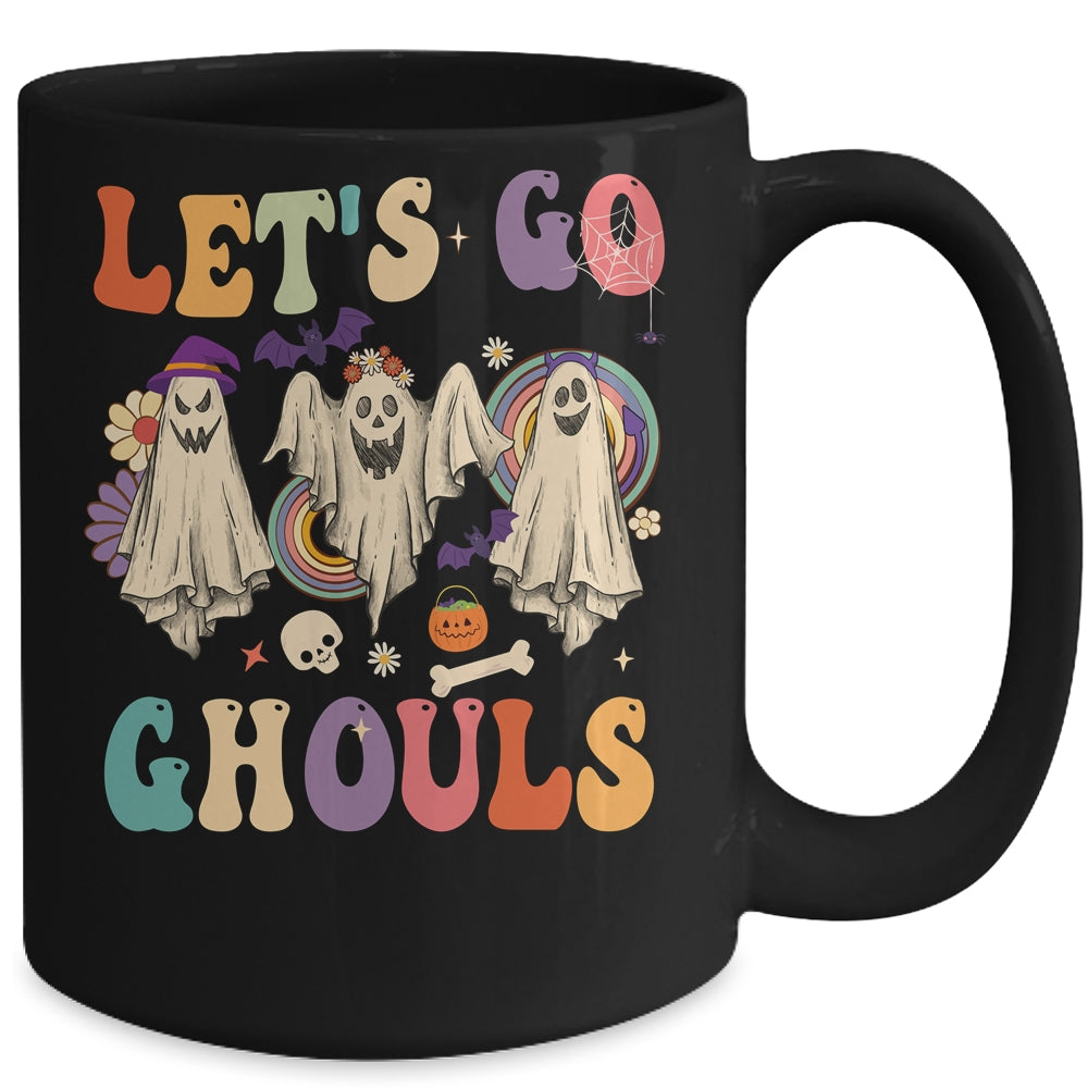 Retro Groovy Lets Go Ghouls Halloween Ghost Outfit Costumes Mug | siriusteestore