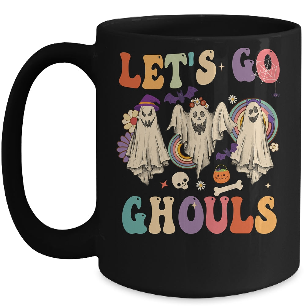 Retro Groovy Lets Go Ghouls Halloween Ghost Outfit Costumes Mug | siriusteestore