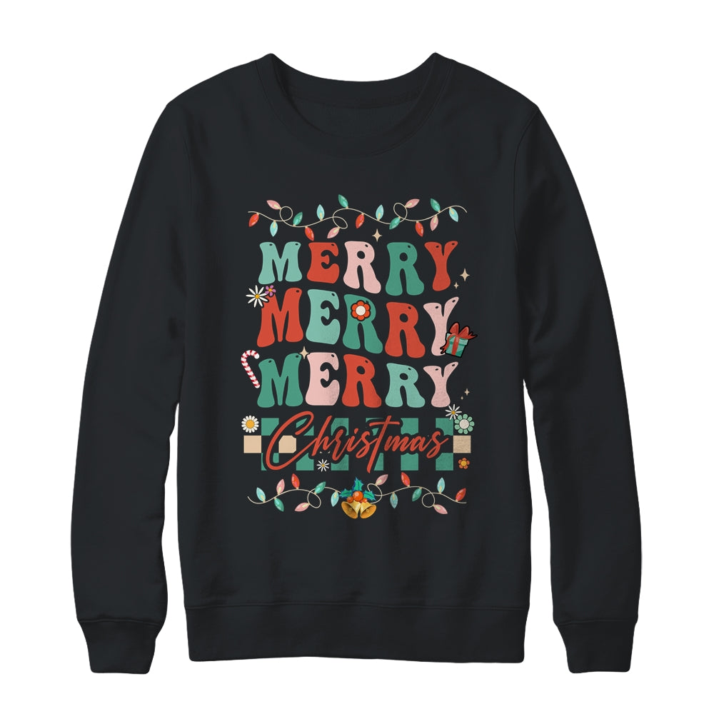 Retro Groovy Merry Christmas Family Matching Xmas Shirt & Sweatshirt | siriusteestore