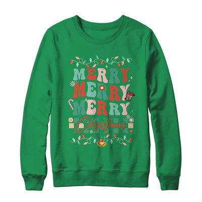 Retro Groovy Merry Christmas Family Matching Xmas Shirt & Sweatshirt | siriusteestore