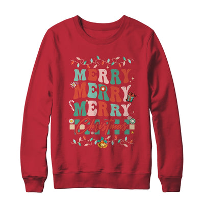 Retro Groovy Merry Christmas Family Matching Xmas Shirt & Sweatshirt | siriusteestore