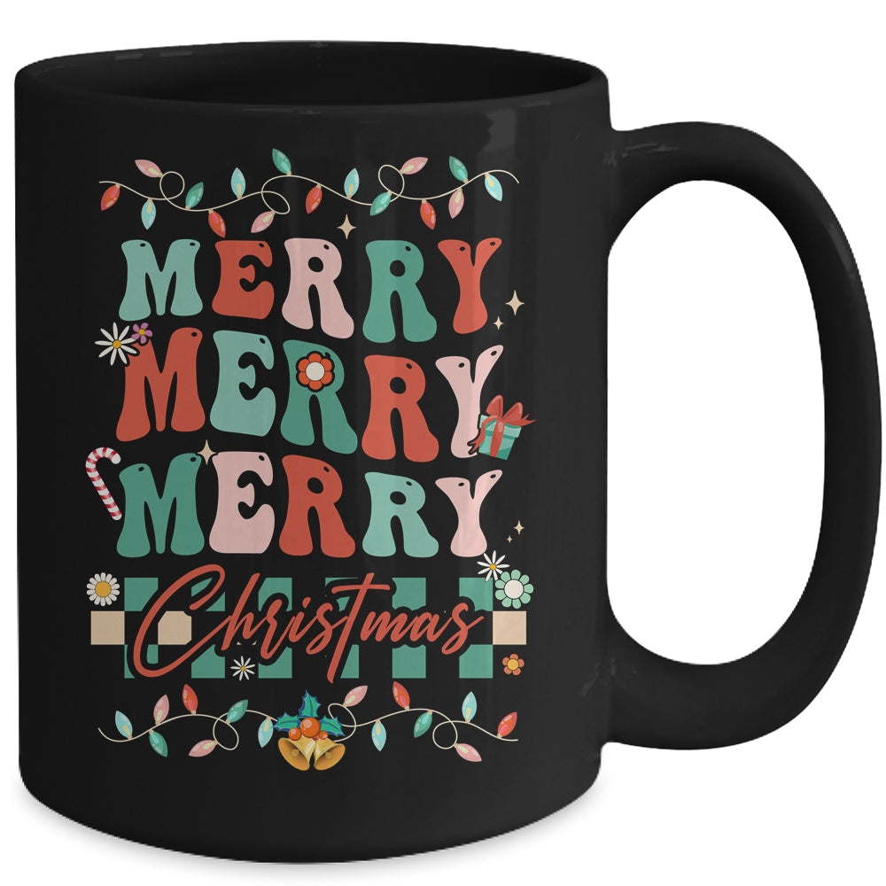 Retro Groovy Merry Christmas Family Matching Xmas Mug | siriusteestore