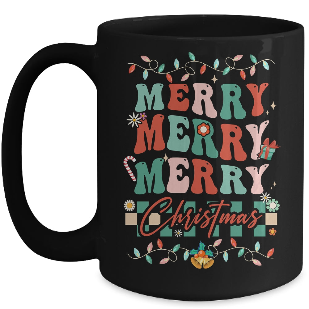 Retro Groovy Merry Christmas Family Matching Xmas Mug | siriusteestore