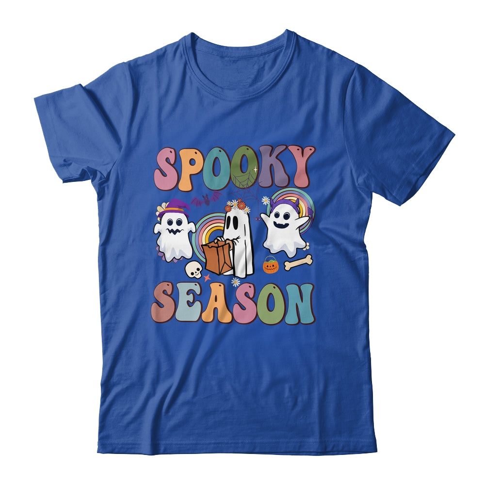 Retro Groovy Spooky Season Floral Ghost Pumpkin Halloween Shirt & Hoodie | siriusteestore