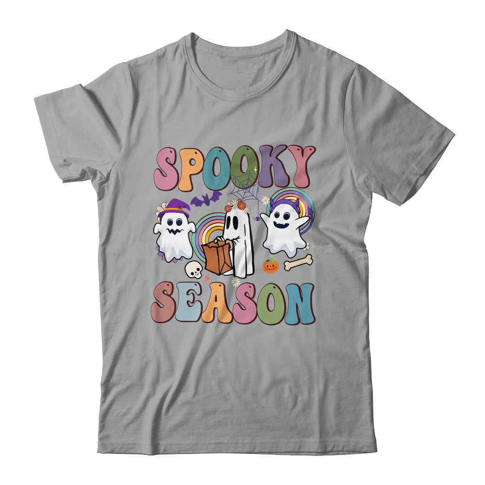 Retro Groovy Spooky Season Floral Ghost Pumpkin Halloween Shirt & Hoodie | siriusteestore