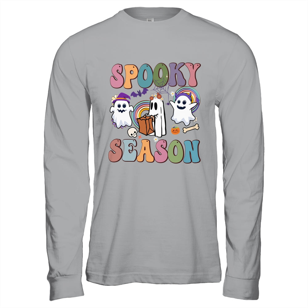 Retro Groovy Spooky Season Floral Ghost Pumpkin Halloween Shirt & Hoodie | siriusteestore