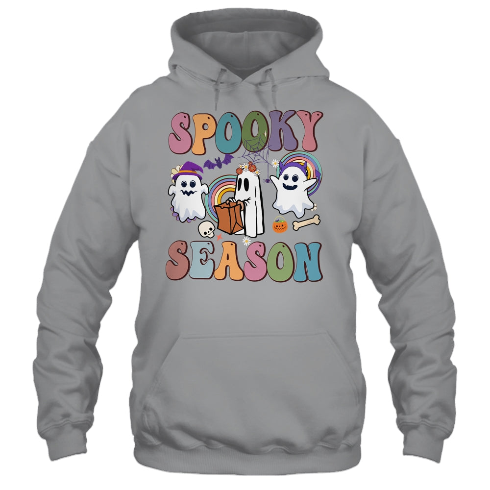 Retro Groovy Spooky Season Floral Ghost Pumpkin Halloween Shirt & Hoodie | siriusteestore