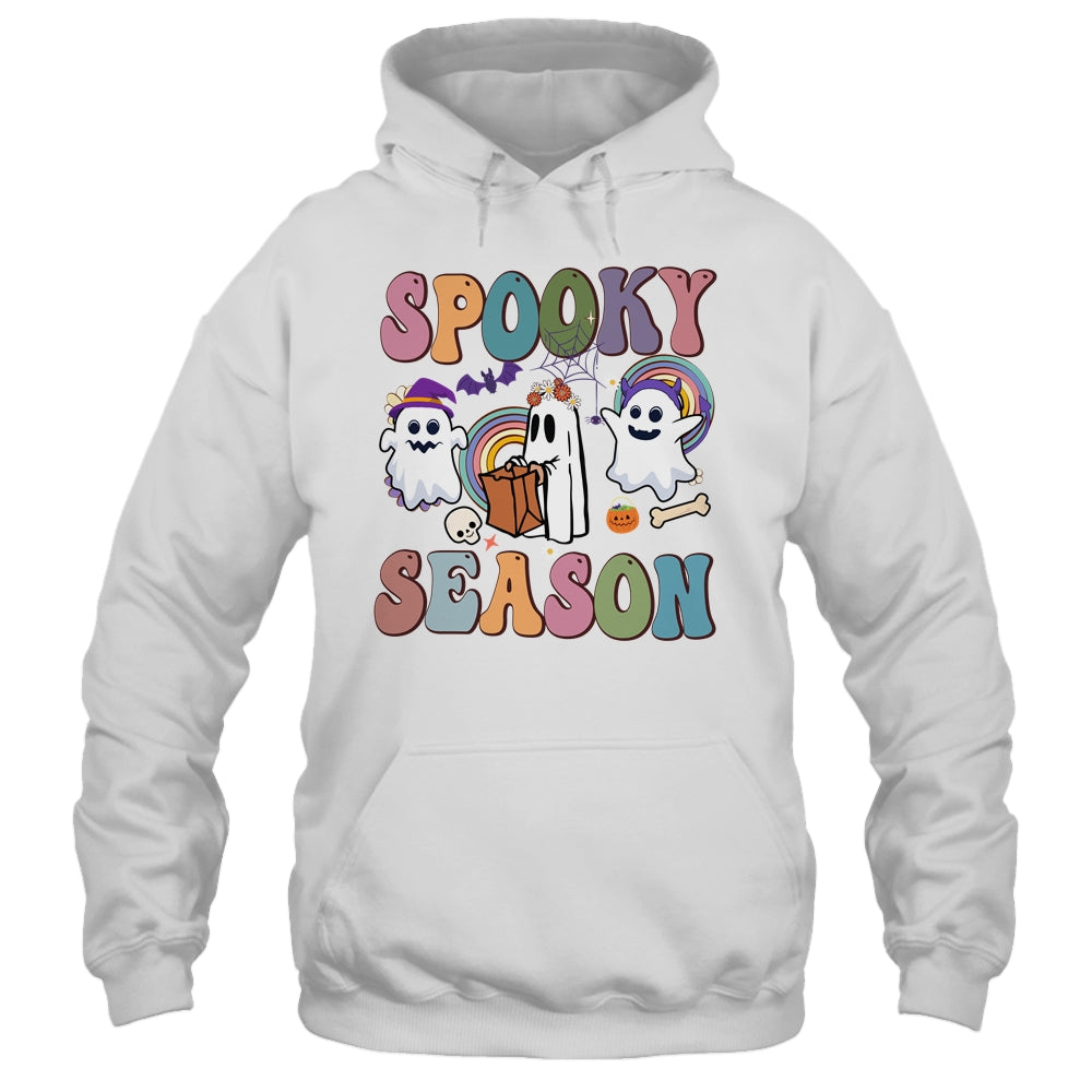 Retro Groovy Spooky Season Floral Ghost Pumpkin Halloween Shirt & Hoodie | siriusteestore