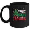 Retro Groovy Teacher Christmas Very Merry Teacher Mug | siriusteestore