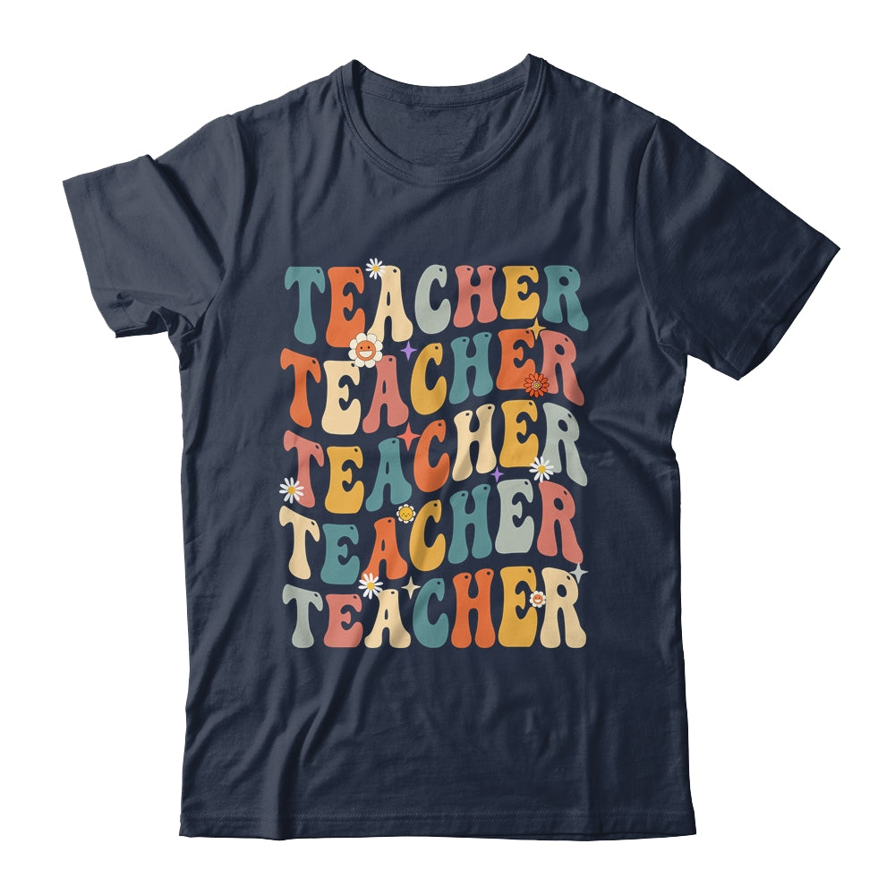 Retro Groovy Teacher Inspirational Happy Back to School Shirt & Hoodie | siriusteestore