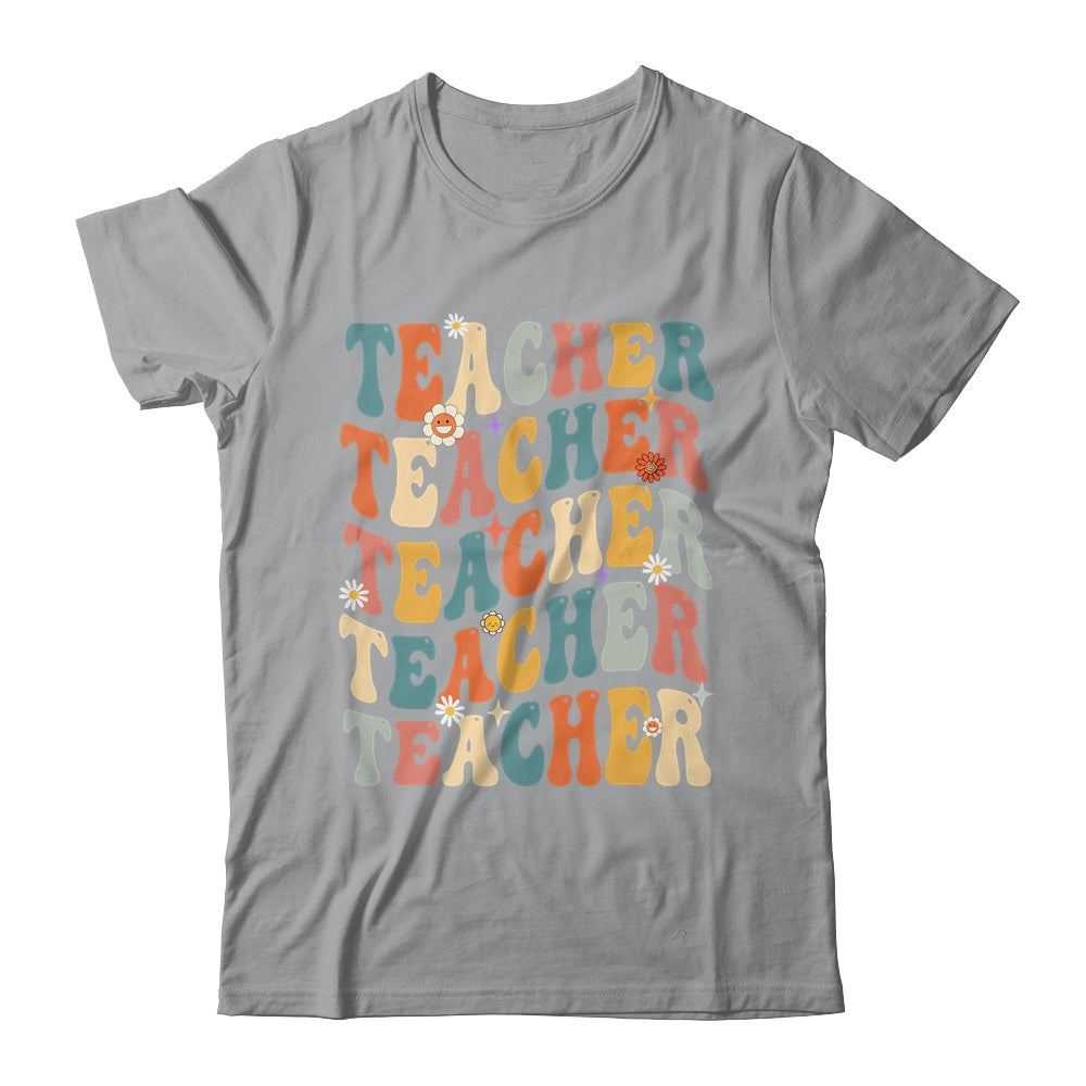 Retro Groovy Teacher Inspirational Happy Back to School Shirt & Hoodie | siriusteestore