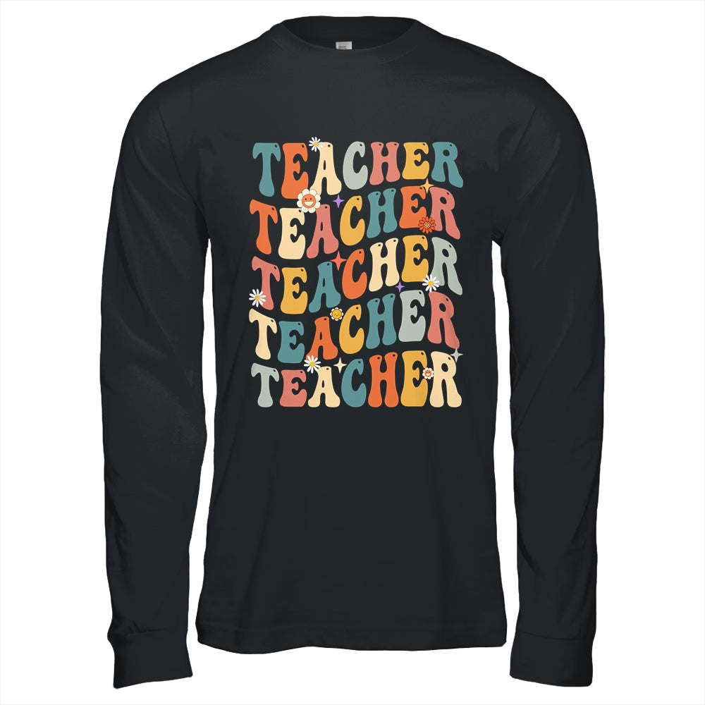 Retro Groovy Teacher Inspirational Happy Back to School Shirt & Hoodie | siriusteestore