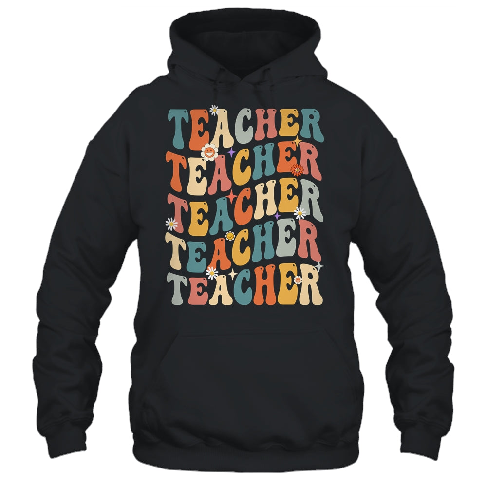 Retro Groovy Teacher Inspirational Happy Back to School Shirt & Hoodie | siriusteestore