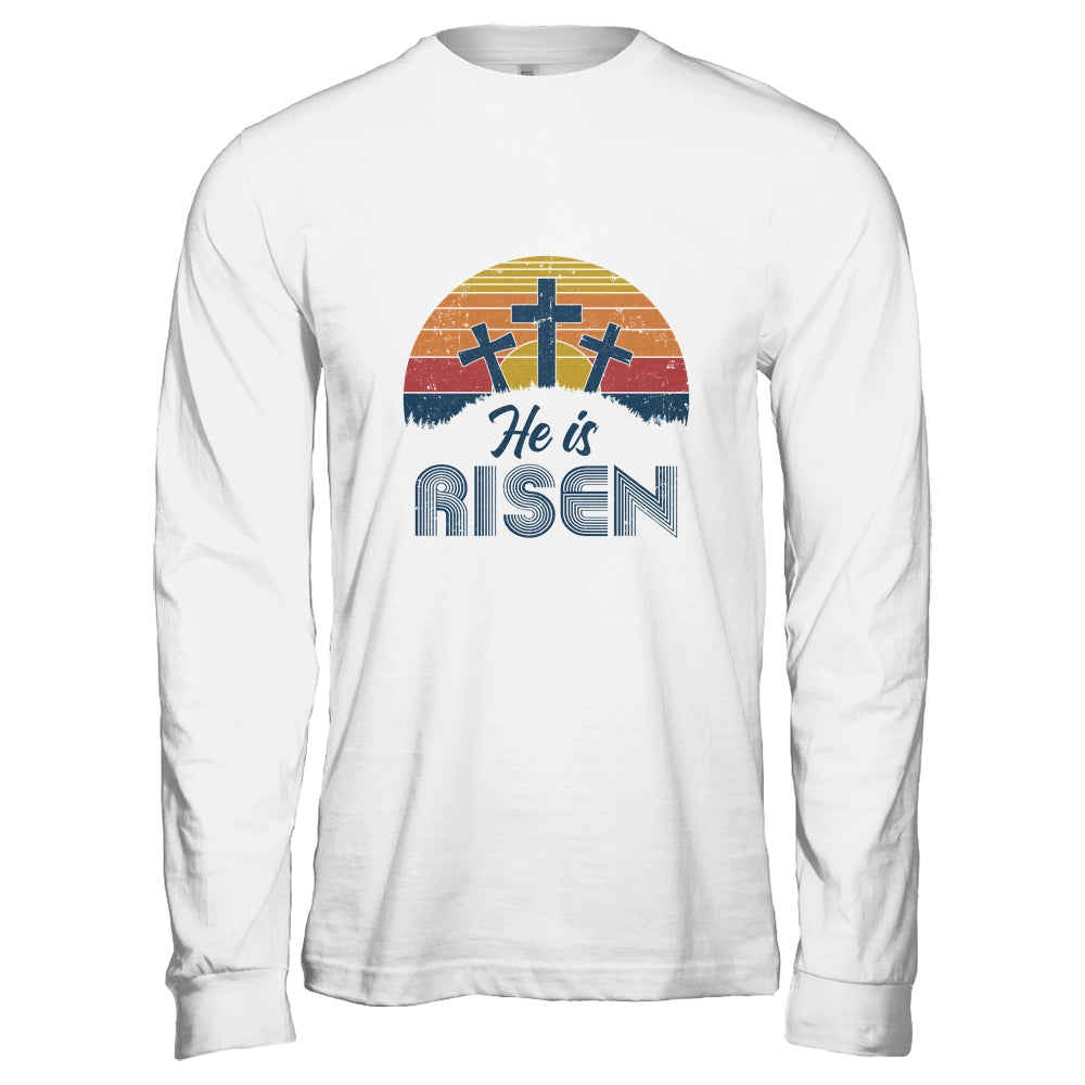 Retro He Is Risen Christian Jesus Christ Religious Easter Shirt & Hoodie | siriusteestore