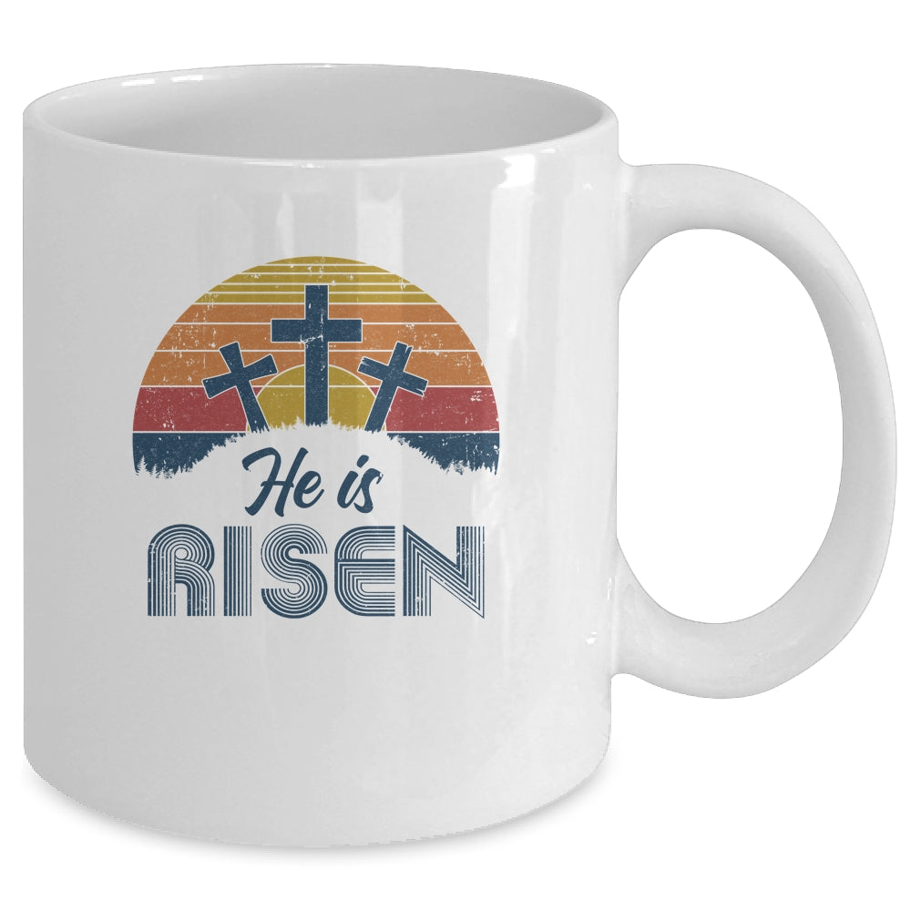 Retro He Is Risen Christian Jesus Christ Religious Easter Mug | siriusteestore