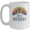 Retro He Is Risen Christian Jesus Christ Religious Easter Mug | siriusteestore