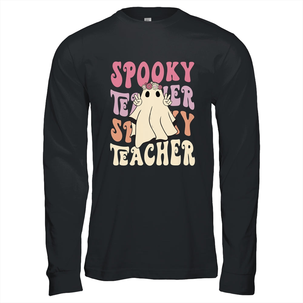 Retro Hippie Halloween Cute Ghost Spooky Season Funny Shirt & Hoodie | siriusteestore
