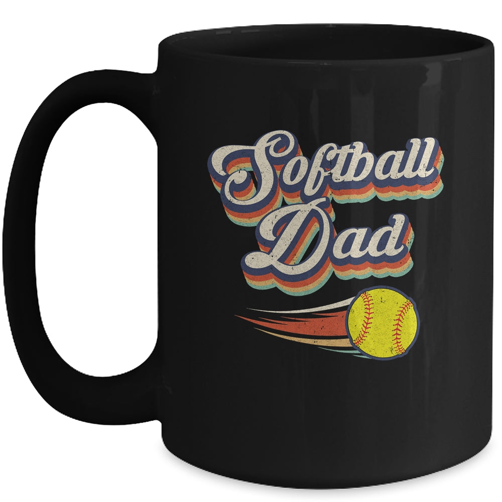 Retro Softball Dad Funny Vintage Softball Dad Father's Day Mug | siriusteestore