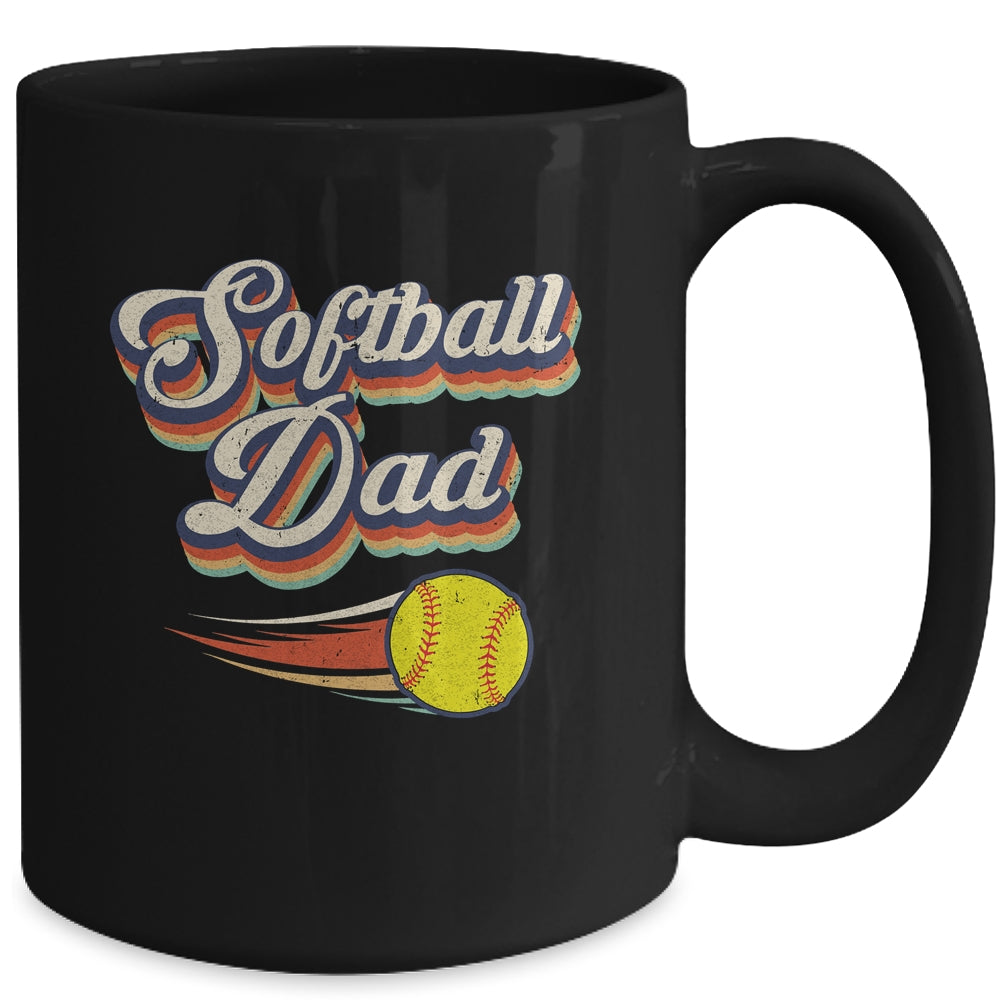 Retro Softball Dad Funny Vintage Softball Dad Father's Day Mug | siriusteestore