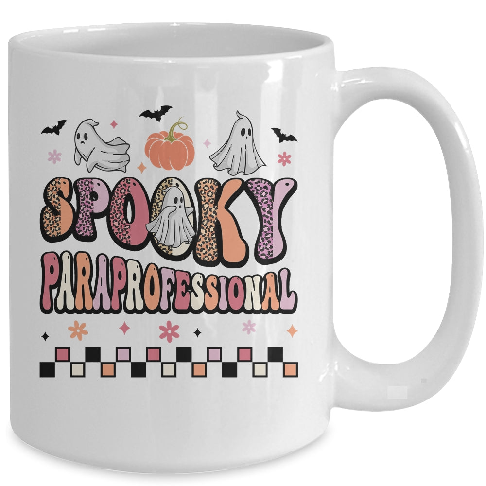 Retro Spooky Paraprofessional Cute Ghost Teacher Halloween Mug | siriusteestore