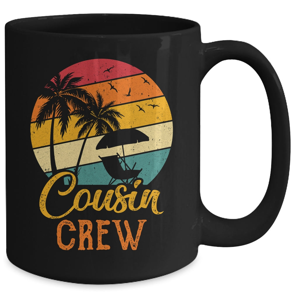 Retro Summer Family Vacation Vintage Beach Cousin Crew Mug | siriusteestore
