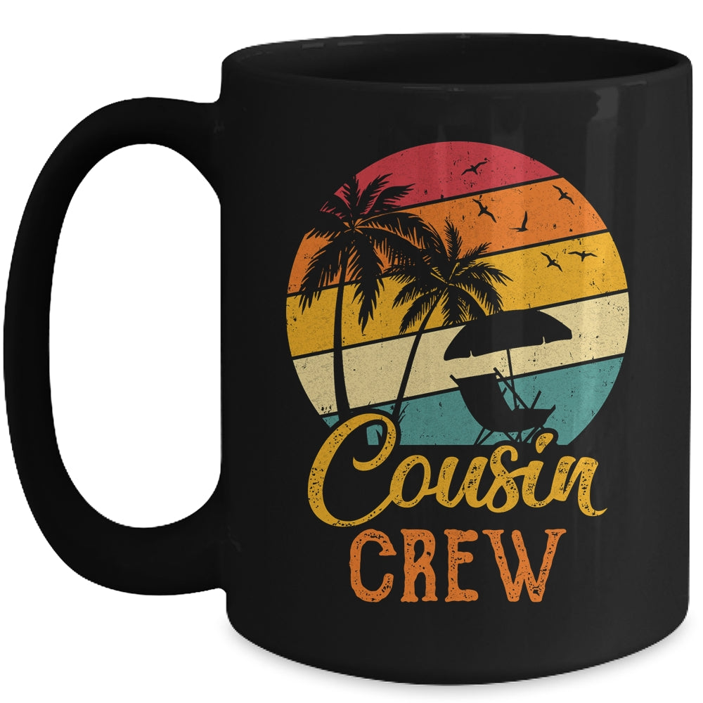 Retro Summer Family Vacation Vintage Beach Cousin Crew Mug | siriusteestore