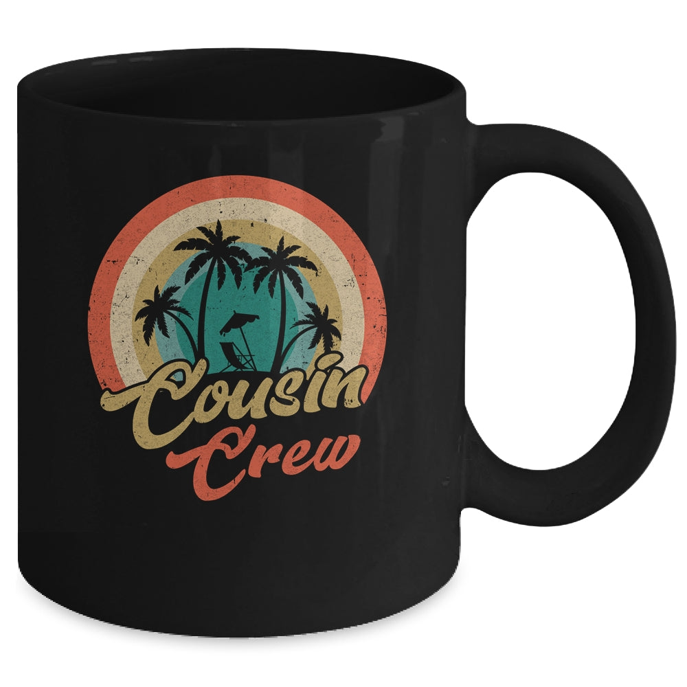 Retro Summer Family Vacation Vintage Rainbow Cousin Crew Mug | siriusteestore