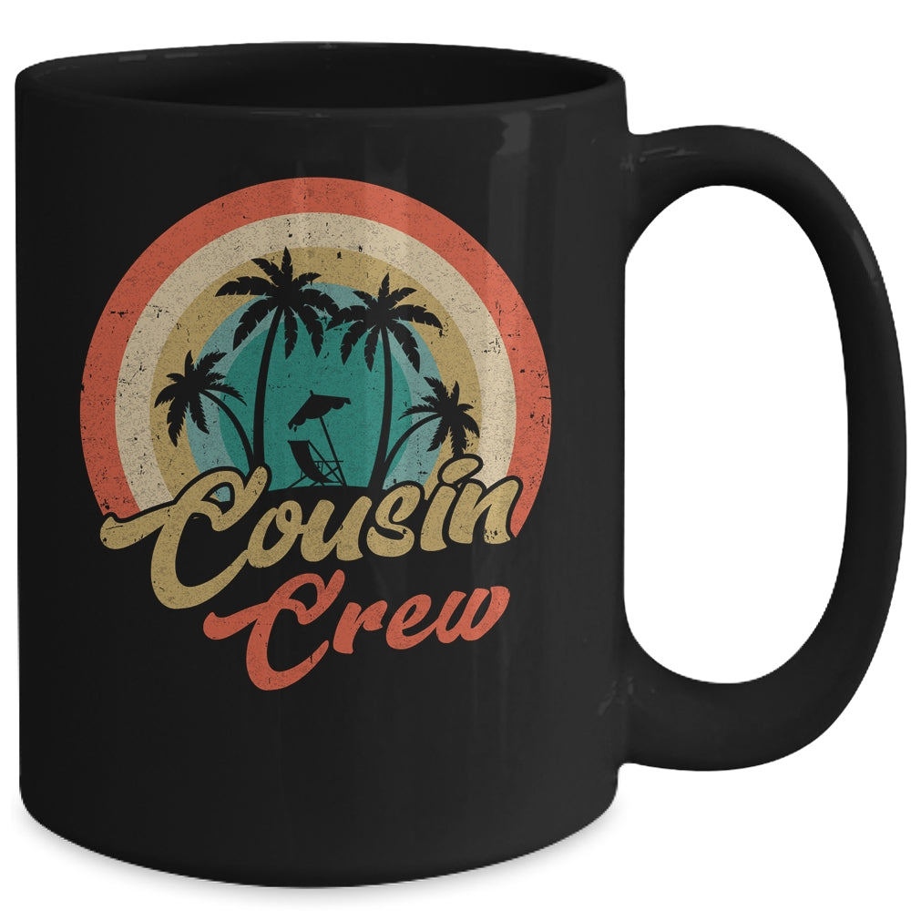 Retro Summer Family Vacation Vintage Rainbow Cousin Crew Mug | siriusteestore