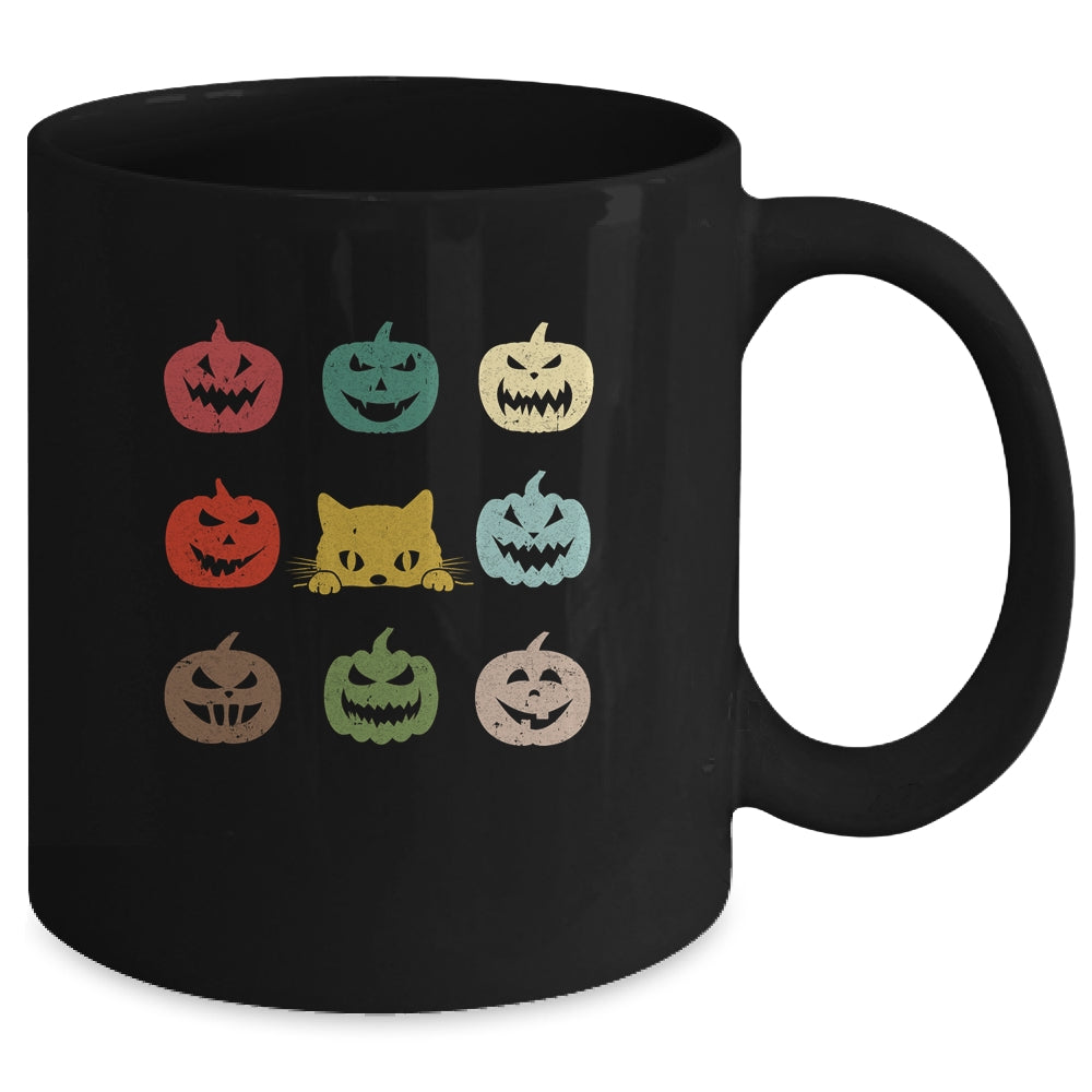 Retro Vintage Cat Pumpkin Halloween Costume Mug | siriusteestore