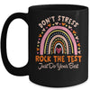 Rock The Test Day Don't Stress Testing Rainbow Teacher Mug | siriusteestore