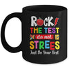 Rock The Test Teacher Test Day Testing Day Funny Teacher Mug | siriusteestore