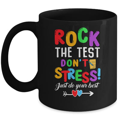 Rock The Test Teacher Test Day Testing Day Teacher Funny Mug | siriusteestore