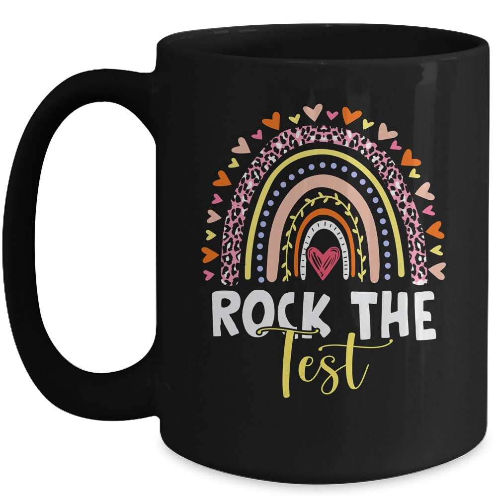 Rock The Test Test Day Teacher Testing Day Rainbow Mug | siriusteestore