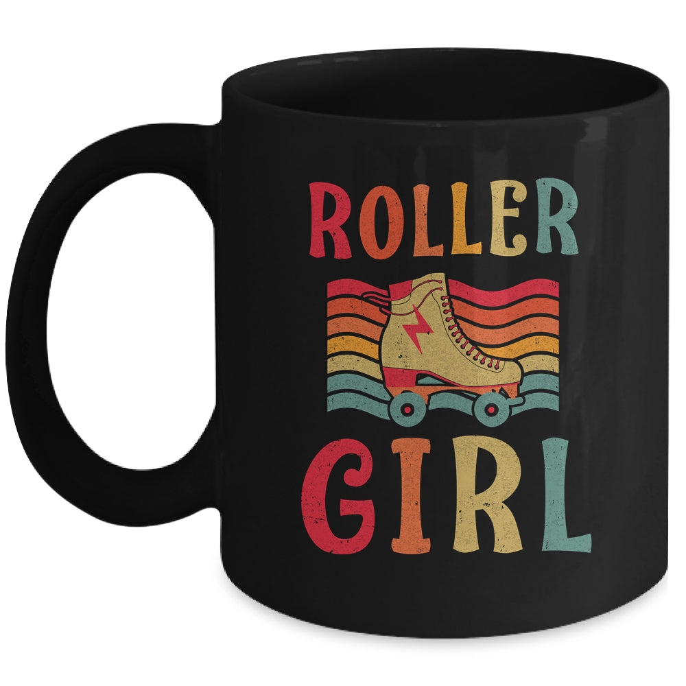 Roller Girl Skater Skating Retro Vintage 70s 80s Skates Mug | siriusteestore
