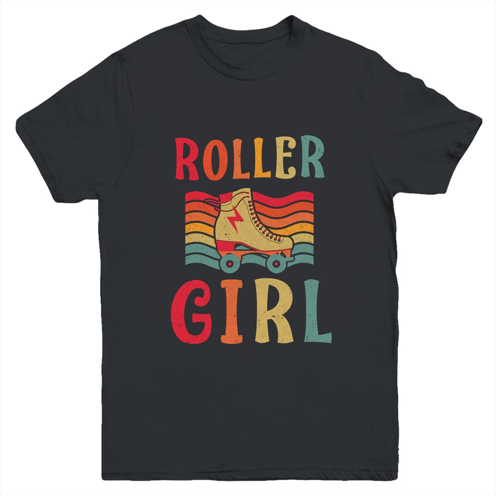 Roller Girl Skater Skating Retro Vintage 70s 80s Skates Youth Shirt | siriusteestore