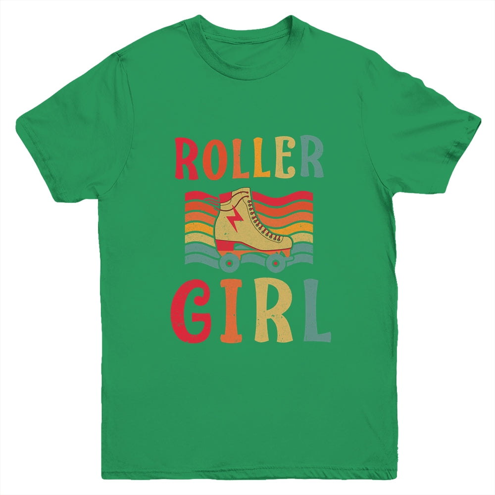 Roller Girl Skater Skating Retro Vintage 70s 80s Skates Youth Shirt | siriusteestore