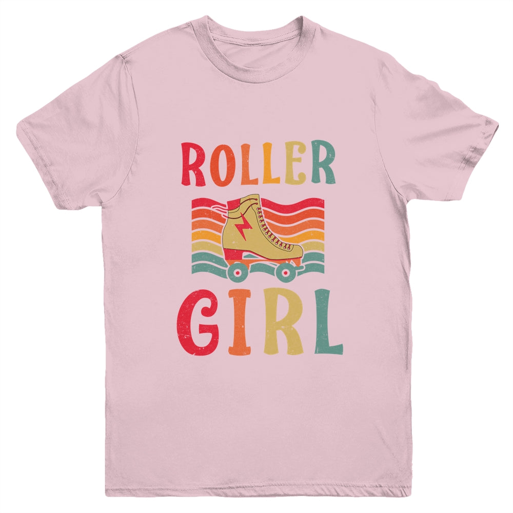 Roller Girl Skater Skating Retro Vintage 70s 80s Skates Youth Shirt | siriusteestore