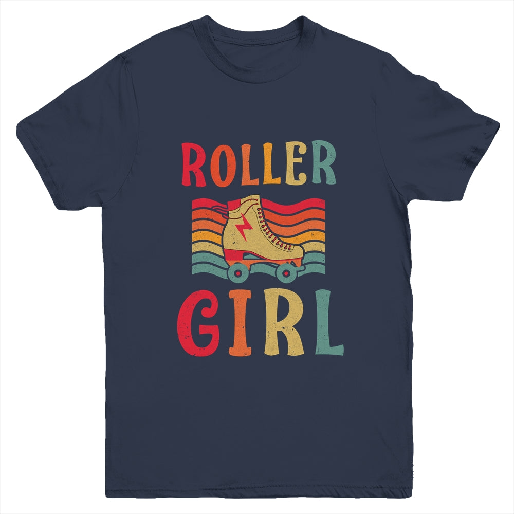 Roller Girl Skater Skating Retro Vintage 70s 80s Skates Youth Shirt | siriusteestore