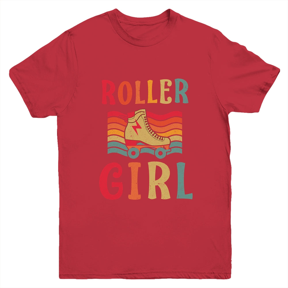Roller Girl Skater Skating Retro Vintage 70s 80s Skates Youth Shirt | siriusteestore