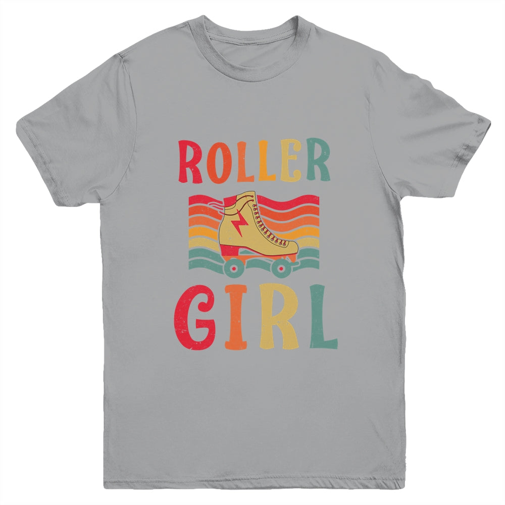 Roller Girl Skater Skating Retro Vintage 70s 80s Skates Youth Shirt | siriusteestore
