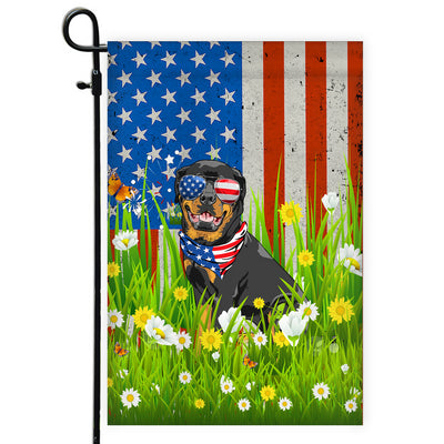 Rottweiler American USA Flag 4th of July Dog Lover On Independence Day | siriusteestore