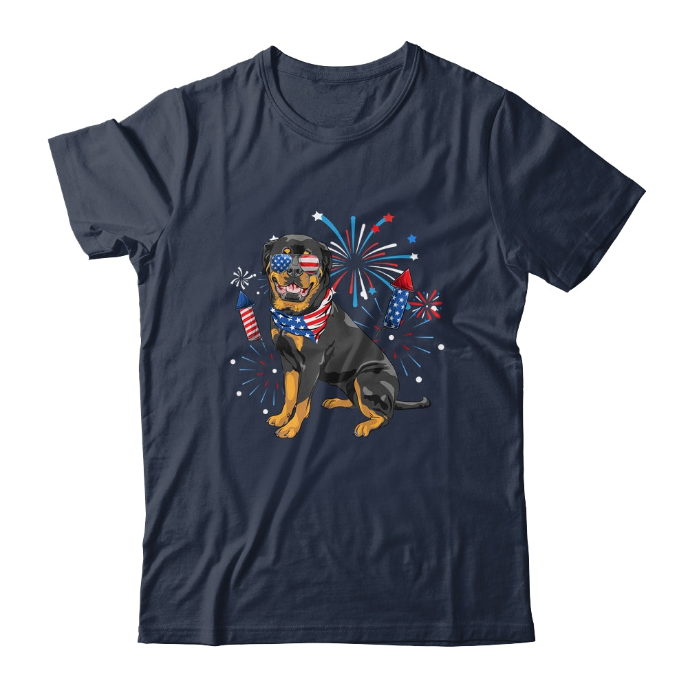 Rottweiler Dog American USA Flag 4th of July Men women Lover Shirt & Tank Top | siriusteestore
