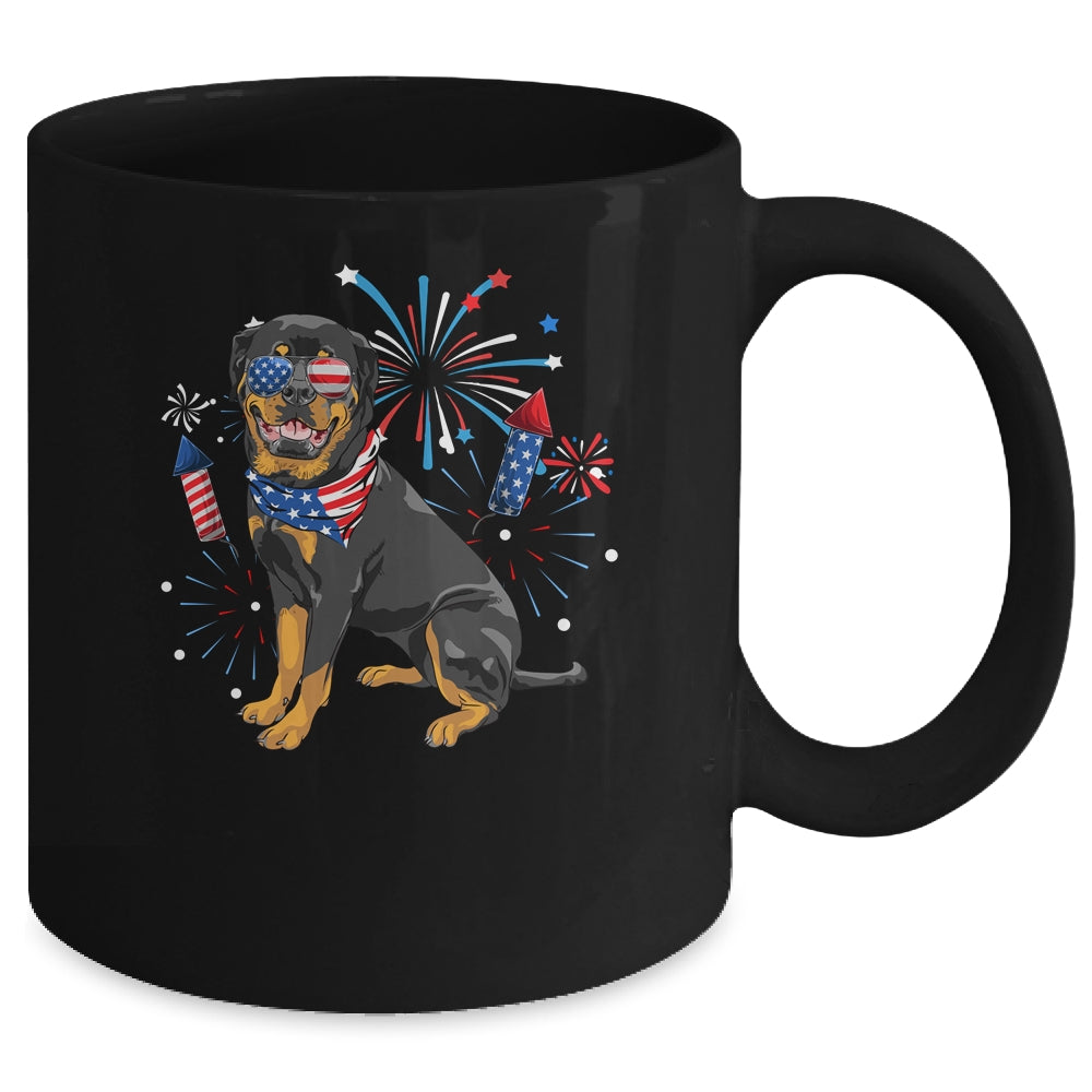 Rottweiler Dog American USA Flag 4th of July Men women Lover Mug | siriusteestore