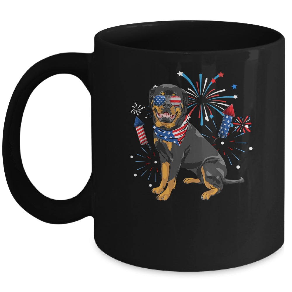 Rottweiler Dog American USA Flag 4th of July Men women Lover Mug | siriusteestore