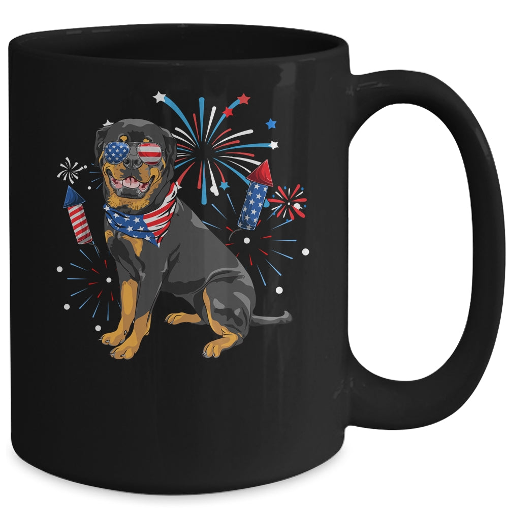 Rottweiler Dog American USA Flag 4th of July Men women Lover Mug | siriusteestore
