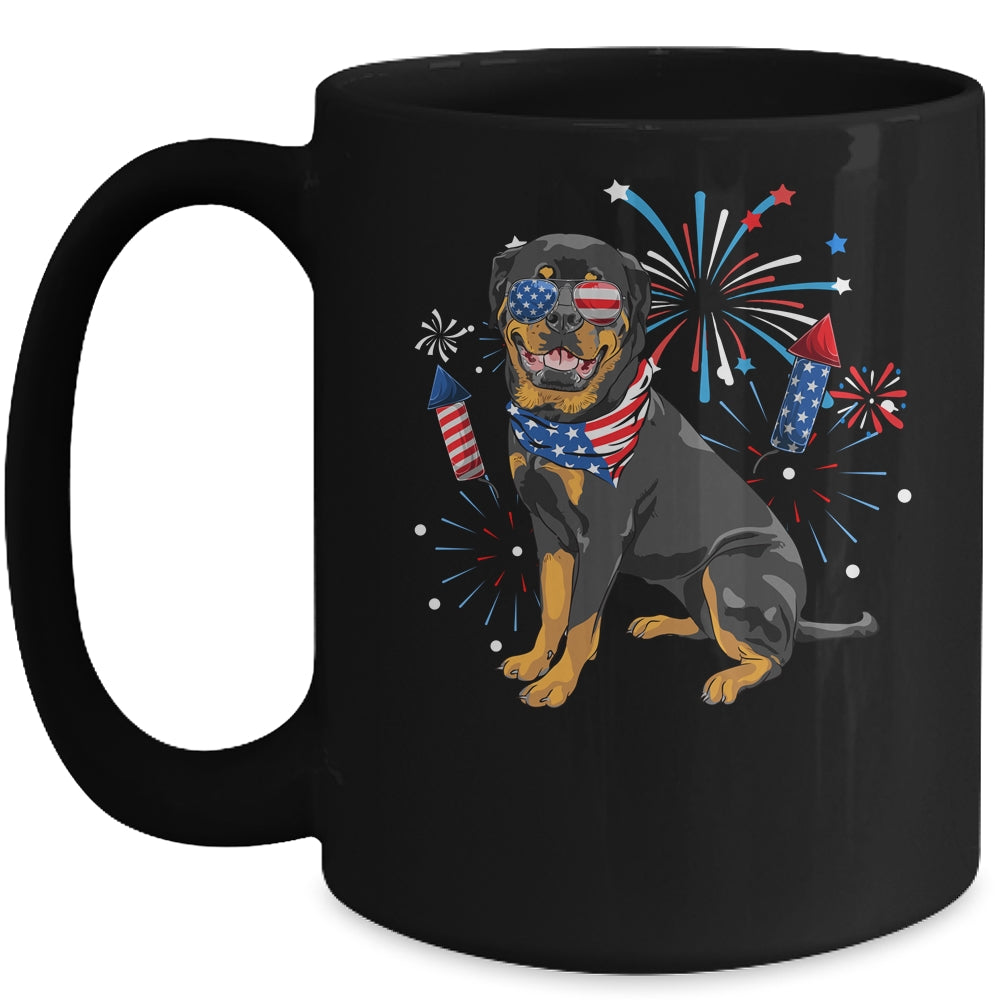 Rottweiler Dog American USA Flag 4th of July Men women Lover Mug | siriusteestore