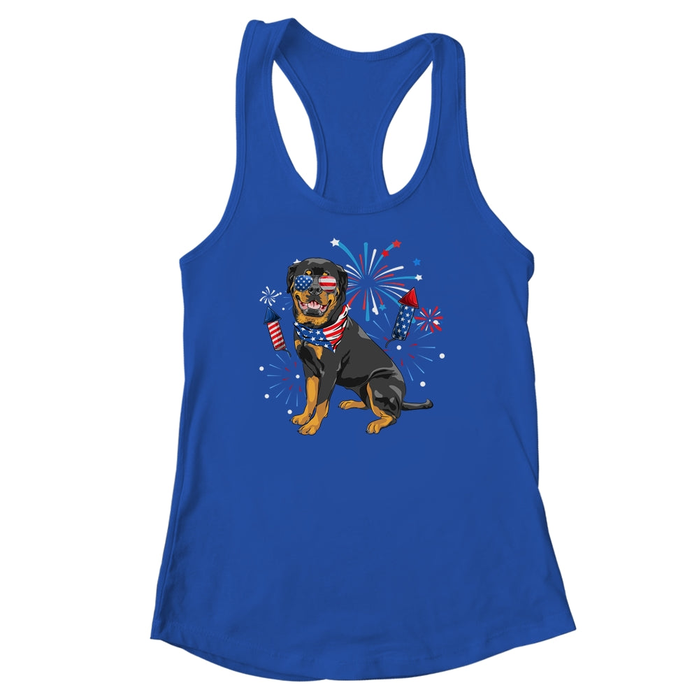 Rottweiler Dog American USA Flag 4th of July Men women Lover Shirt & Tank Top | siriusteestore